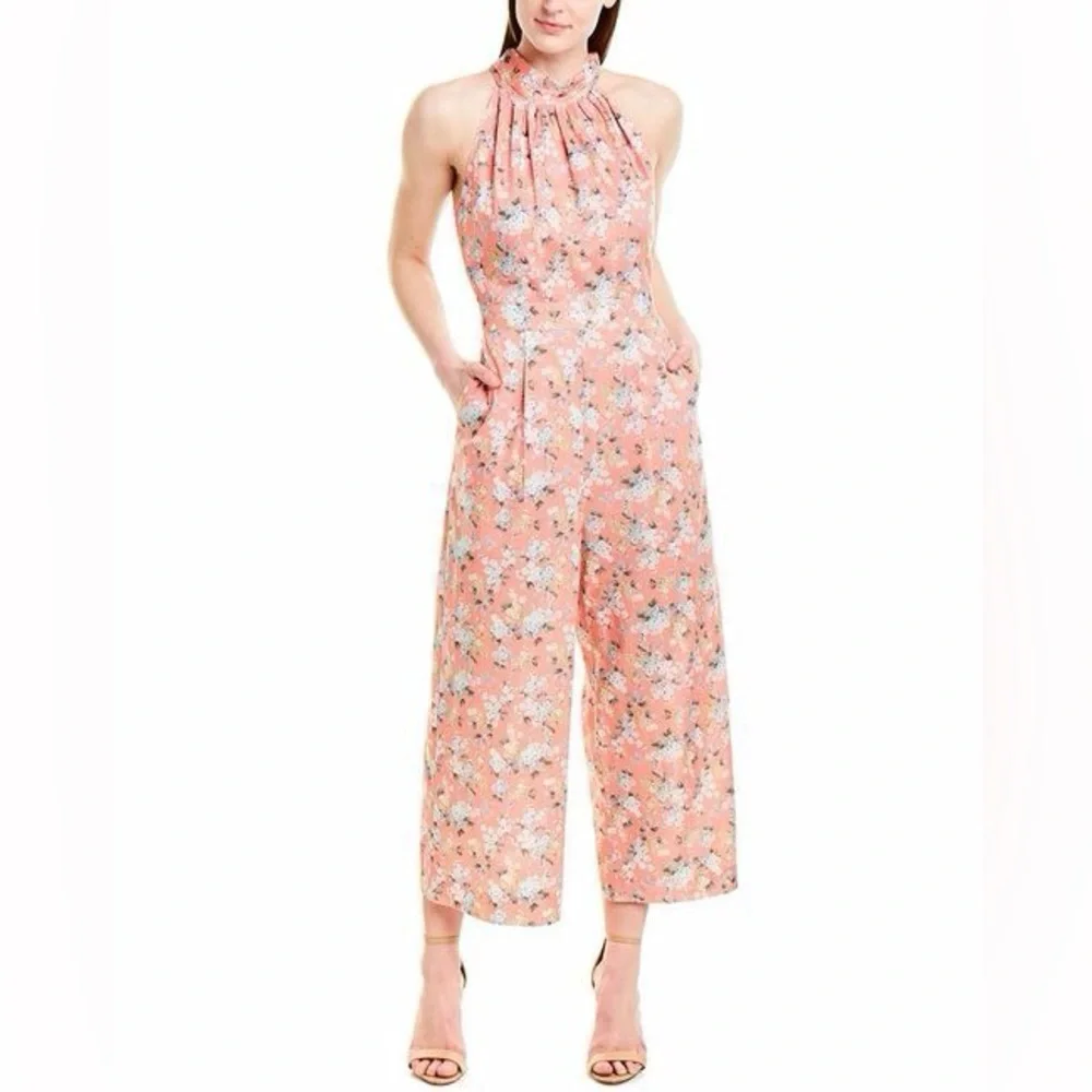 J. Crew Liberty of London Josephine Floral Print Jumpsuit in Peach Floral Size 4